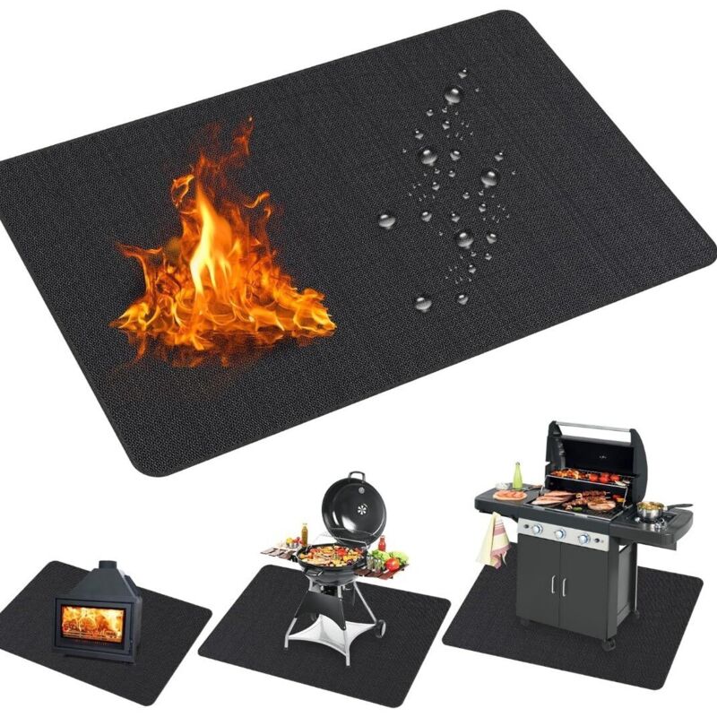 Feuerstellenmatte 99 X 183 Cm Für Solo Stove Lagerfeuer, Doppelseitig Feuerhemmend, Terrassenschutz, Runde Matte Für Solo Stove Grill, Leicht Zu Reinigen Und Wiederverwendbar.