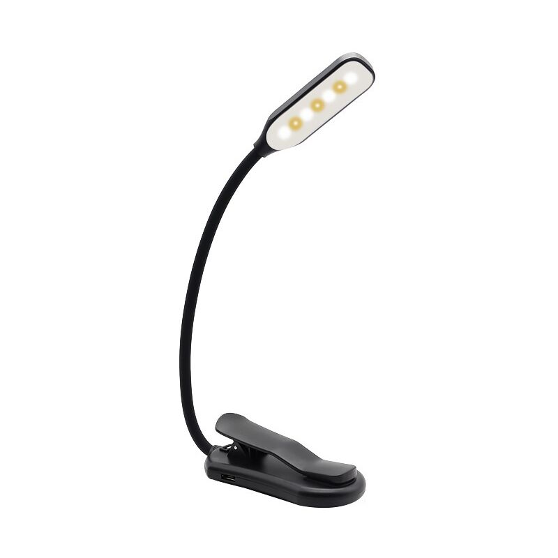 Usb-aufladbare Schreibtischlampe Mit Clip – Schwarze 7-led-leselampe Mit Clip, Schreibtischlampe, Leselampe Für Schüler, Led-lampe Mit Augenschutz, Leselampe Mit Clip