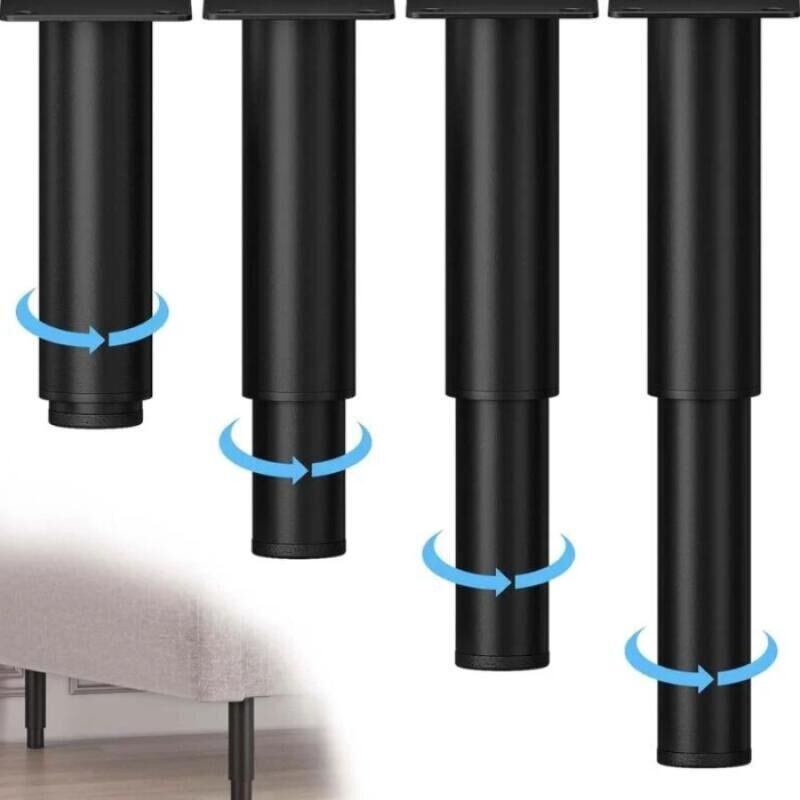 Schwarz, 4er-set Verstellbare Metallmöbelfüße (18–30 Cm), Badezimmerschrankfüße Für Betten, Sofas, Kleiderschränke, Tische, Bücherregale