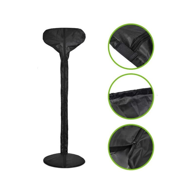Schwarz – 180 X 52 Cm – Komplette Staubschutzhülle Für Heizgeräte – Wasserdicht/mit Reißverschluss/vor Witterungseinflüssen Schützend