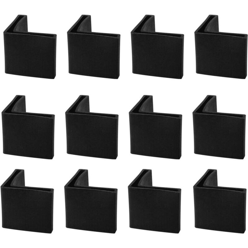 Möbelfußkappen Winkelstahl-polster 40 X 40 Mm L-form Kunststoff-schreibtischfußkappen Bodenschutzabdeckung Schwarz 12 Stück