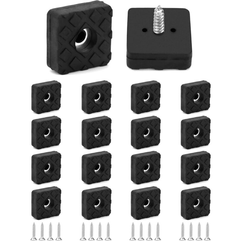 18 Stück Rutschfeste Gummipads, Quadratische Möbelfußschutzkappen Für Tisch, Stuhl, Sofa, 22 X 22 X 9 Mm, Schwarz