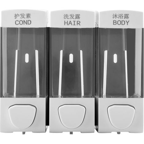 Wandmontiertes Seifen- Und Shampoo-spender-set, 3-kammer-flüssiglotion-spender, Badezimmeraccessoires