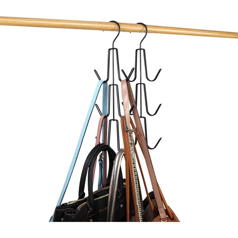 Handtaschenhalter, Handtaschenhalter, 2er-pack Platzsparende Metallhalter, Schrankorganisation, Aufbewahrungstaschen Für Handtaschen, Rucksäcke, Tank-tops, Gürtel (schwarz)