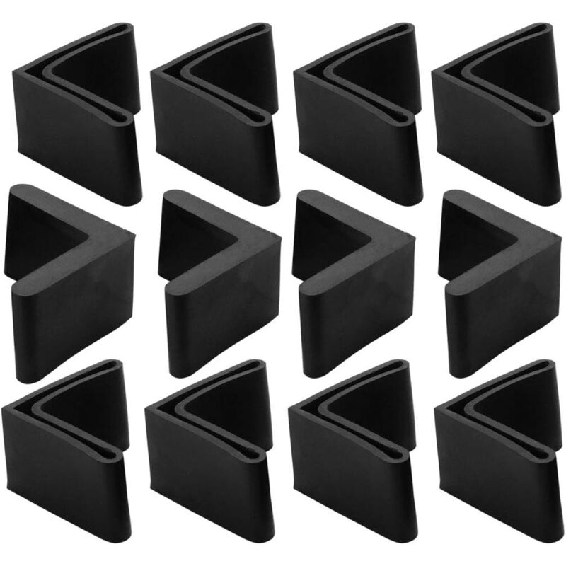 12 Stück Stuhlbeinschutz Aus Eisen, Tisch- Und Stuhlbeinkappen, Möbelschutz Für Den Boden, Gummi, L-form, 25 X 25 Mm, Schwarz