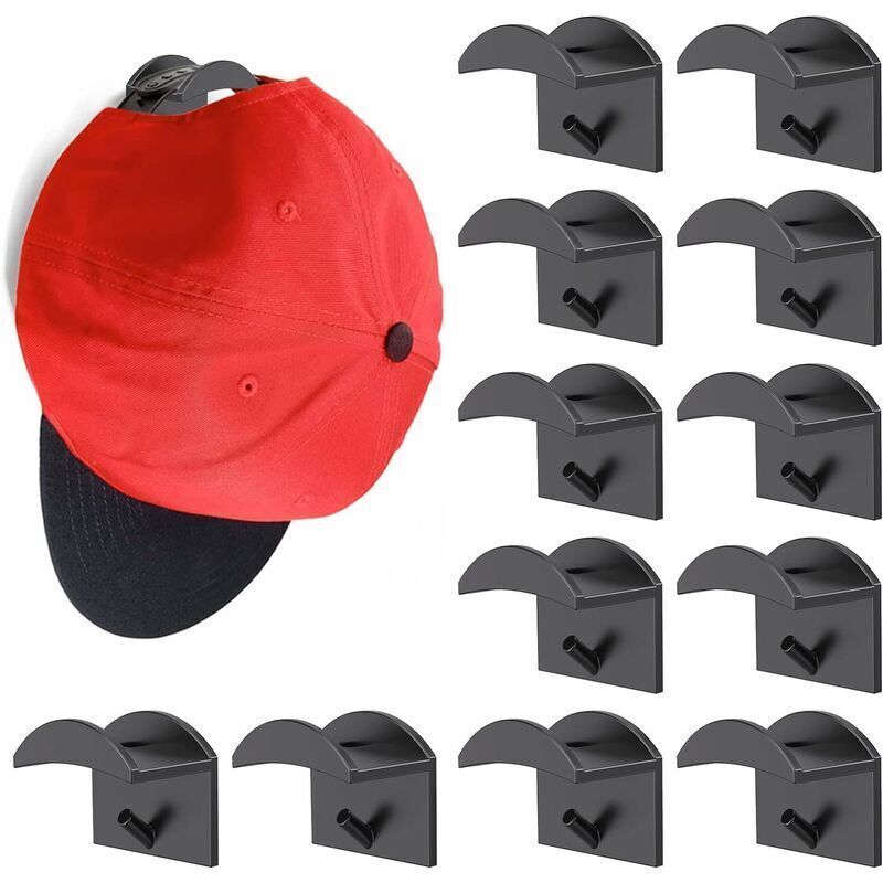 Packung Mit 12 Selbstklebenden Huthaken Für Baseballkappen (4,7 X 3,7 Cm)