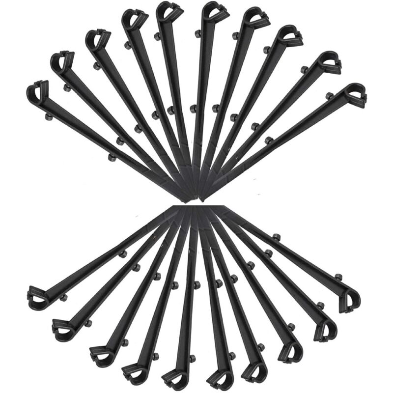 20er-pack Pp-befestigungshaken Für Dachrinnenschutzgitter, 16 Cm Länge, 7,2 Cm Achsabstand, Schwarz