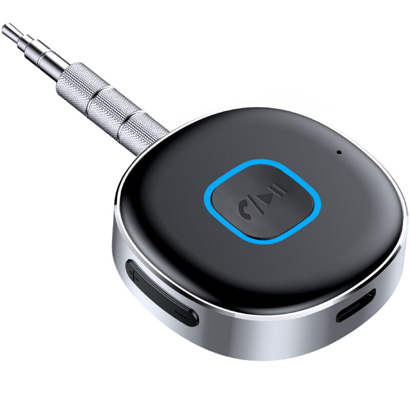 Bluetooth-autoempfänger, Bluetooth 5.0-klinkenadapter Für Lautsprecher/stereoanlage/kabelgebundene Kopfhörer, 3,5-mm-aux-bluetooth-empfänger, Freisprechfunktion, Dual-verbindung, 16 Stunden Akkulaufze