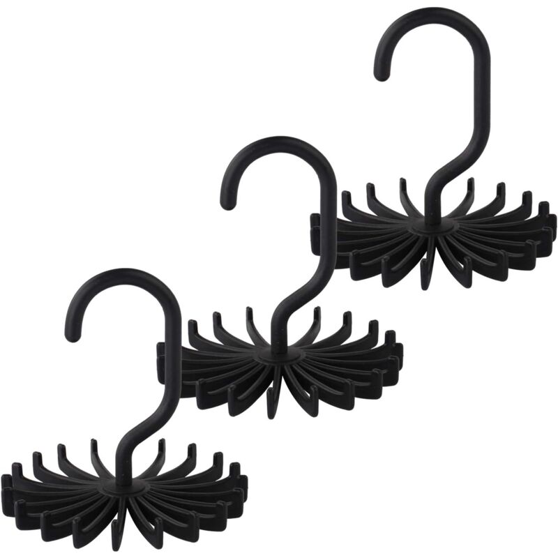 3er-pack Krawattenhalter Für Den Kleiderschrank, Kleiderschrank-organizer, Krawattenaufhänger, Stirnbandhalter (schwarz)