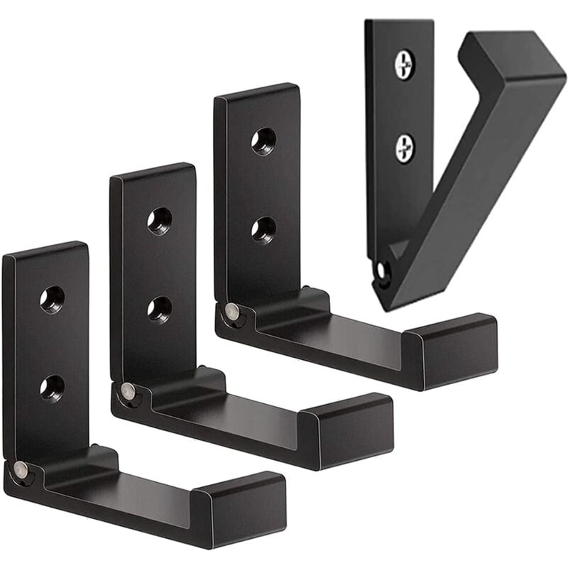 Schwarzes 4er-pack Klappbare Wandhaken – Unsichtbare Kleiderhaken, Wandhaken Aus Aluminium, Wandhaken Aus Aluminiumlegierung, 90° Klappbare Kleiderhaken
