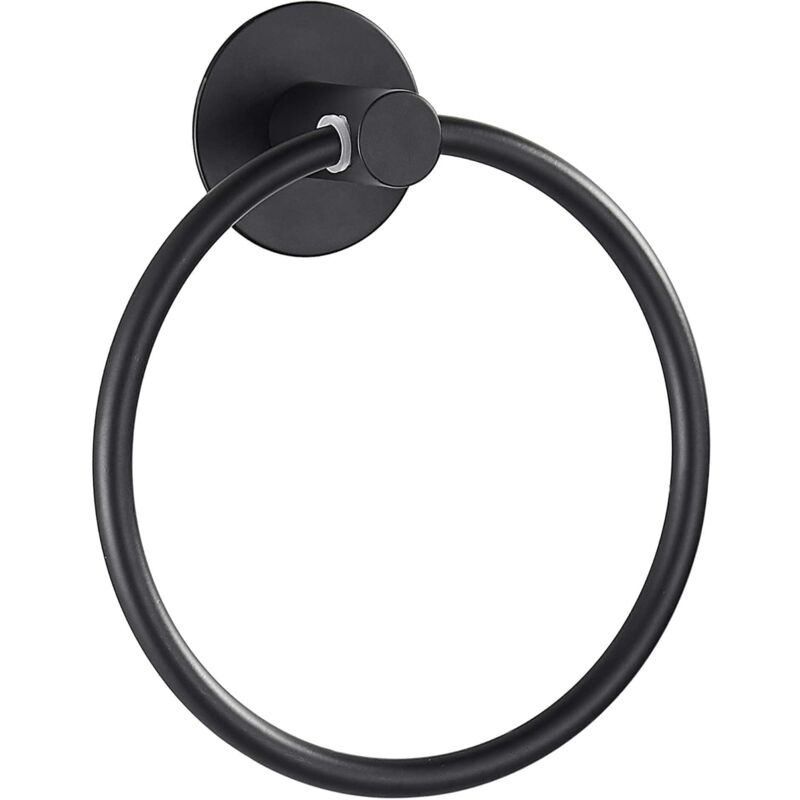 (schwarz) Selbstklebender Handtuchhalter Für Das Badezimmer, Stabiler Handtuchring, Edelstahl, Chrom