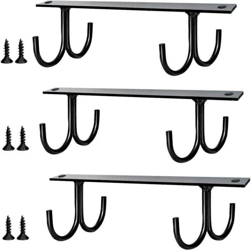 3er-pack Hängende Tassenhalter Für Unter Schränke (schwarz), Aufbewahrungshaken Für Tassen Unter Schränken, 12 Haken, Kaffeetassenhalter Für Unter Regale