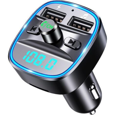 (verbesserte Version) Comsoon Fm-transmitter, Bluetooth-kfz-adapter, Mp3-player, Freisprechfunktion, Zwei Usb-anschlüsse (5 V/2,4 A Und 1 A), Led-display, Unterstützt Sd/tf-usb-sticks