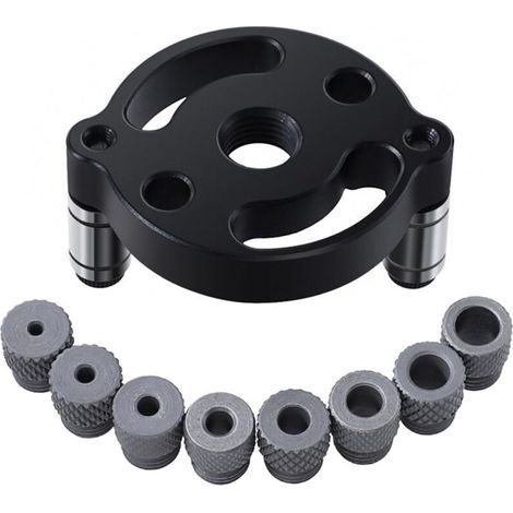 Bohrschablone, Bohrfutter Mit 8 Bohrringen (3/4/5/6/7/8/9/10 Mm), Vertikalbohrvorrichtung Mit Bohrführungsbuchsen Zum Stanzen Von Löchern