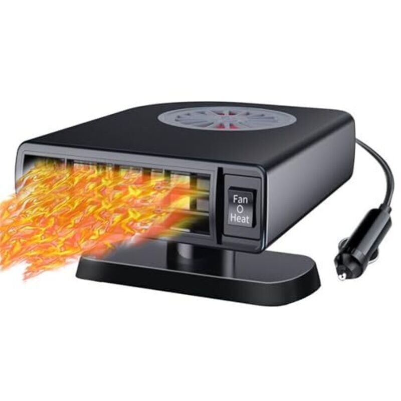 Autoheizung, 12v 120w 2-in-1 Tragbare Autoheizung Und Windschutzscheibenenteiser Mit Zigarettenanzünderstecker Und 360-grad-drehfuß, Tragbare Fahrzeugheizung