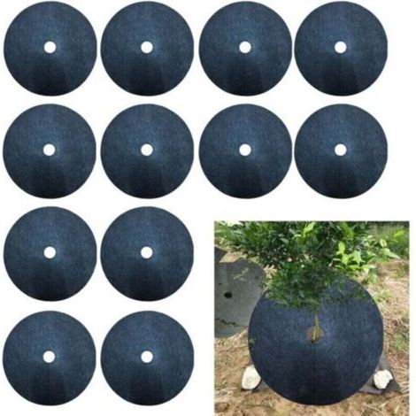 12 Stück Pflanzenmatten-mulchscheiben, Fasermulchmatte, Unkrautbekämpfungsmatte, Biologisch Abbaubare Schutzmatte Für Topfpflanzen, Außendurchmesser 15 Cm
