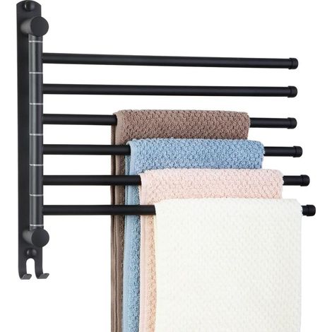 Handtuchhalter Mit 6 Um 180° Drehbaren Stangen Aus Edelstahl Sus304, Wandmontage, Handtuchtrockner Für Küche Und Spüle