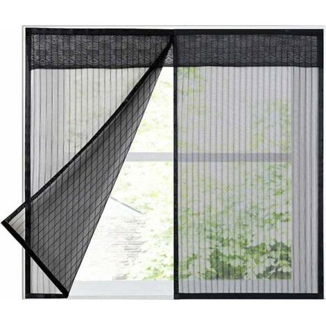 Fenster-moskitonetz, Magnetisches Moskitonetz, Moskitonetz Mit Klettverschluss, Schutz-moskitonetz, Schwarz, 120 X 150 Cm