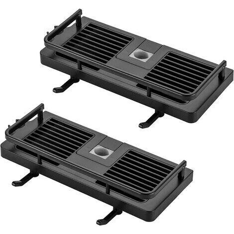 Duschablage Mit Seifenschale – Wandmontage Ohne Bohren – Rostfreies, Wandmontiertes Aluminium Mit Haken Und Handtuchhalter – Schwarze Halterung