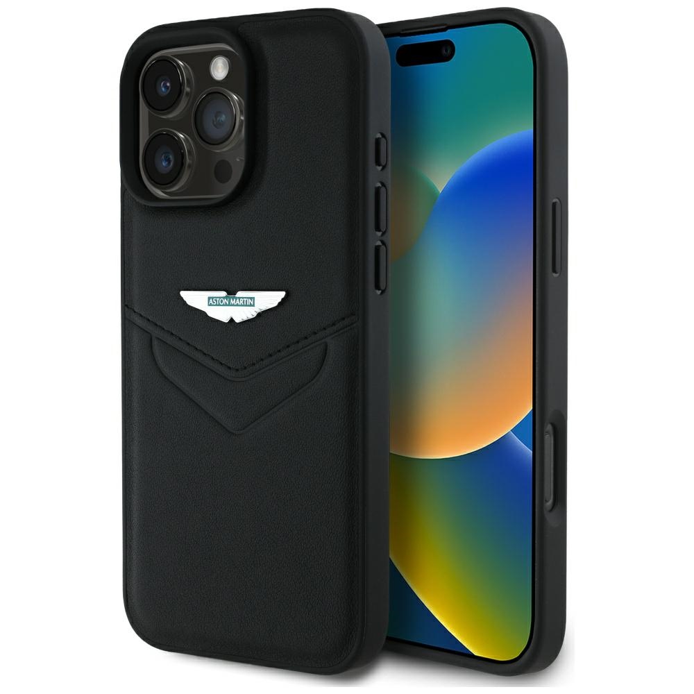 Aston Martin Hc Lederhülle Im Victory Design Für Iphone 16 Pro Max, Schwarz