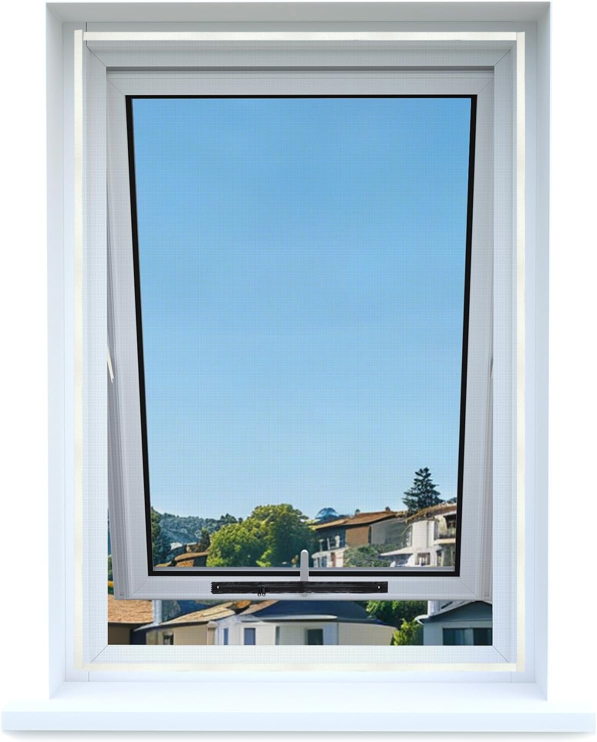 Fliegengitter Für Dachfenster, Insektenschutz Für Kippfenster, Zuschneidbar Auf Fenstergrößen Bis Zu 150 X 180 Cm, Schwarz