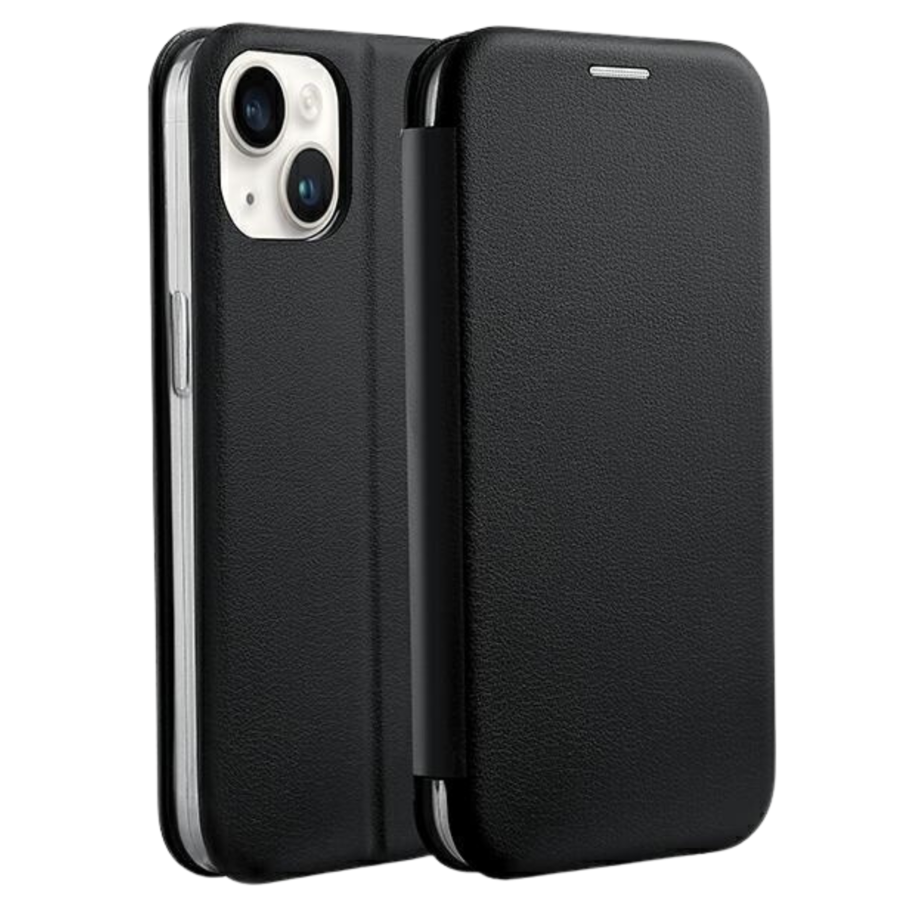 Beline Book Magnetische Hülle Für Iphone 15 Plus (6,7 Zoll), Schwarz/schwarz