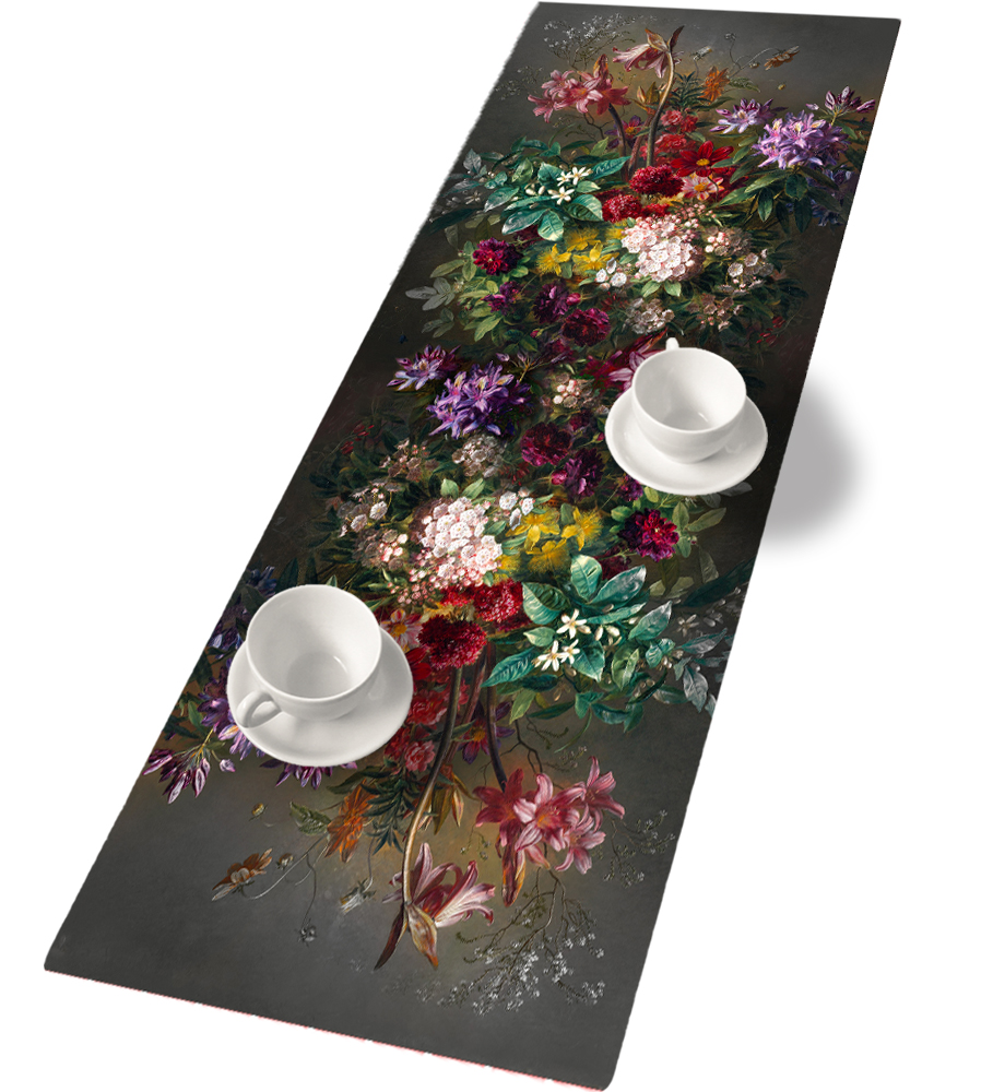 Tischläufer Bouquet 115x40 Cm - Umweltfreundlicher Filz, Tischschutz, Dekoratives Muster, Bertoni