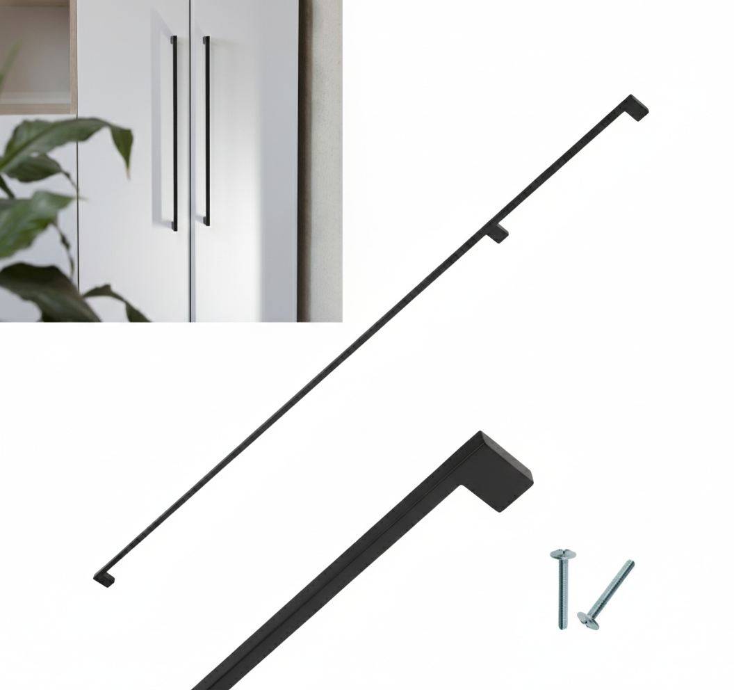 Schwarzer Möbelgriff Für Bliss-möbel, Passend Für Kleiderschrank 1178/1200 Mm, 1,2 M