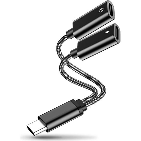 2-in-1 Dual-usb-c-adapter, Ladegerät Und Kopfhörer, Kompatibel Mit Ipad Pro/ipad Mini/ipad Air, Robustes Und Tragbares Tpe-kabel (dual-usb-c)