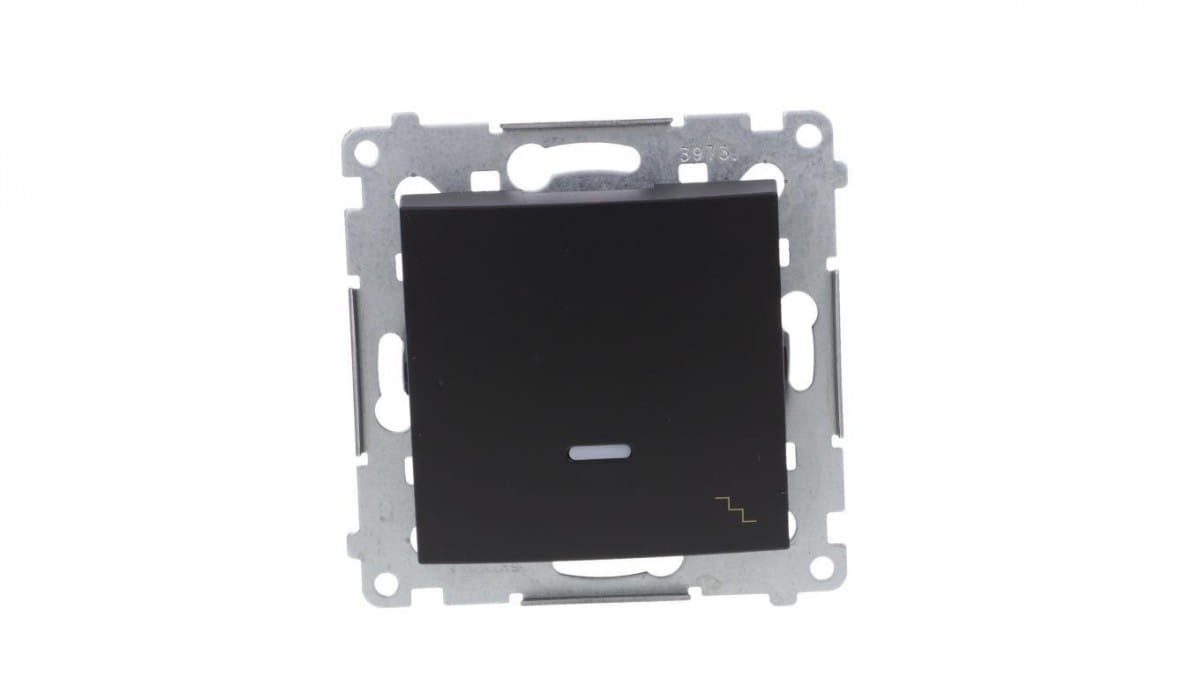 Simon 54 Treppenhausschalter Mit Led-hintergrundbeleuchtung (modul), 10ax 250v Schnellverbinder, Mattschwarz, Dw6l.01/49