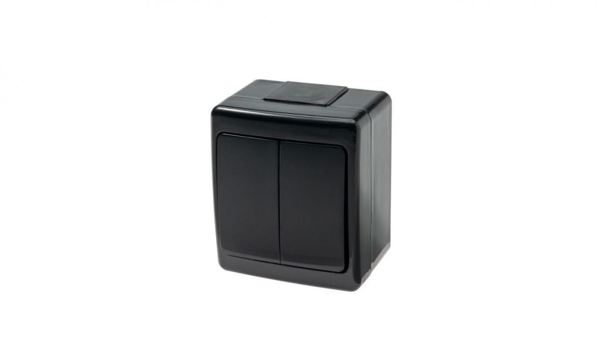 Beta Einzel-hermetikschalter, Kronleuchter, Schwarz, Ip44 /d.3710w2c/