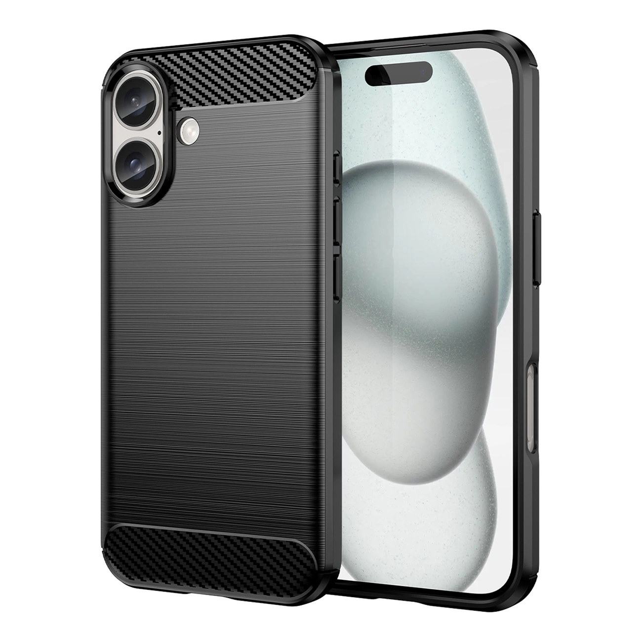 Carbon-hülle Für Iphone 16 – Schwarz