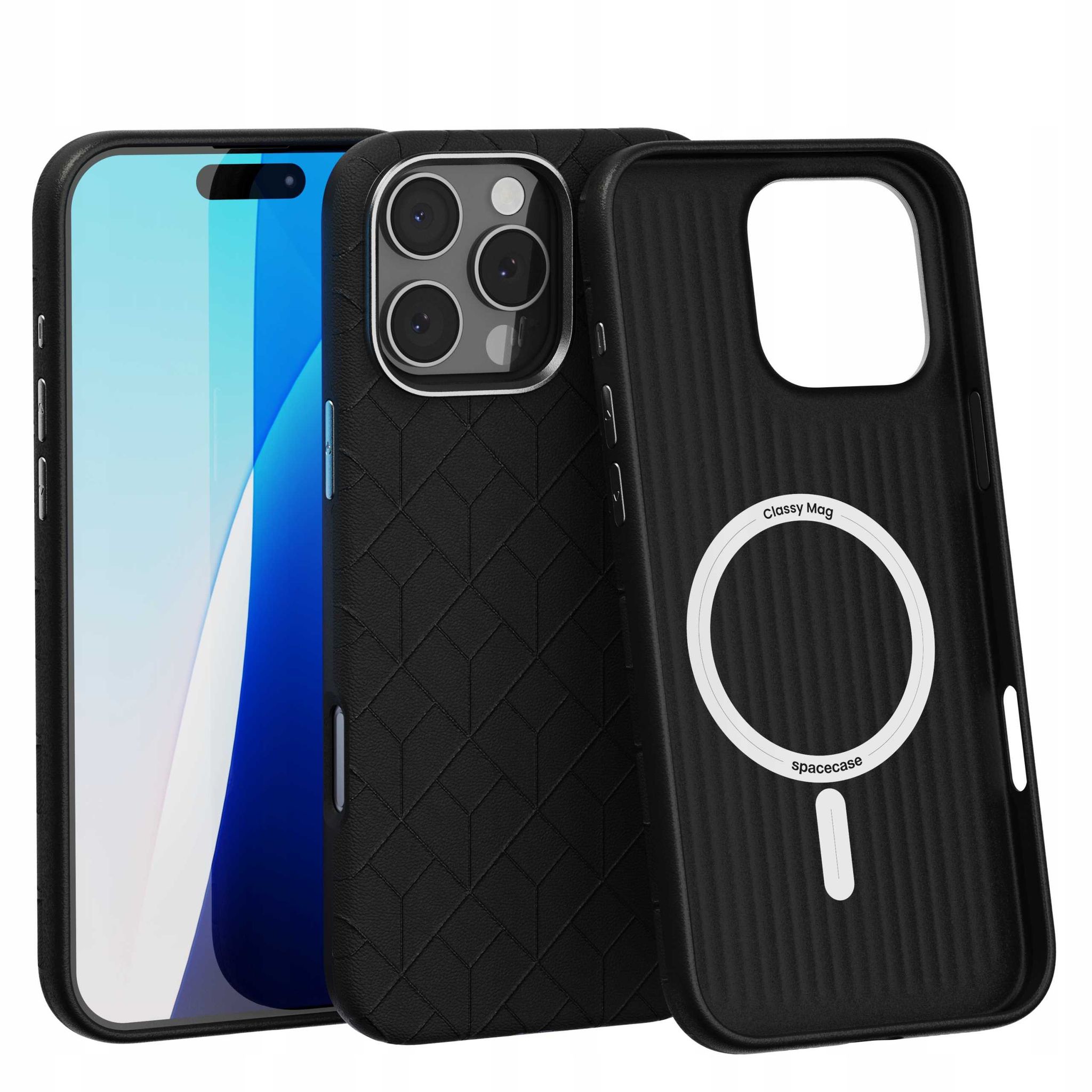 Spacecase Classy Mag Iphone 16 Pro Max Schwarz