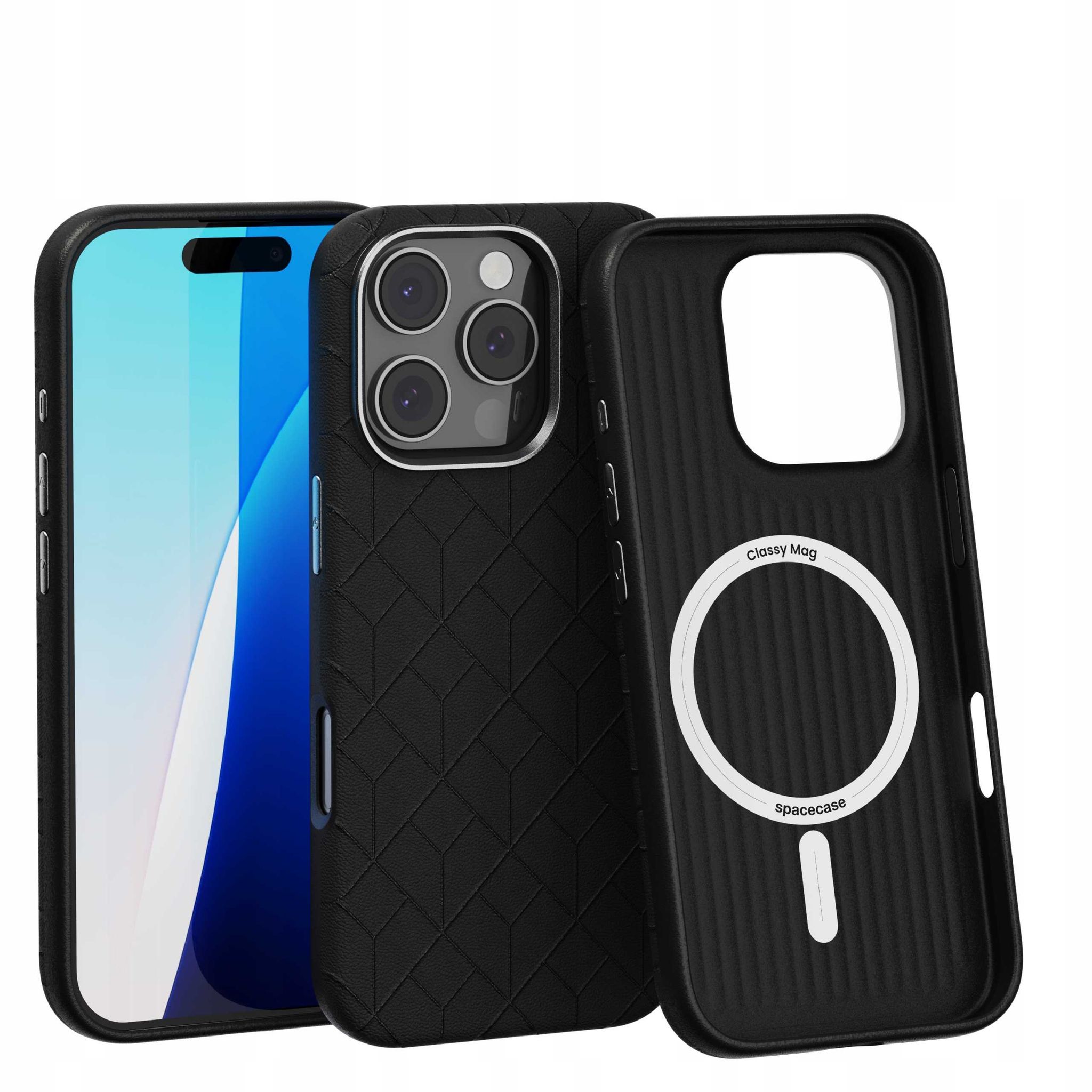 Spacecase Classy Mag Iphone 16 Pro Schwarz
