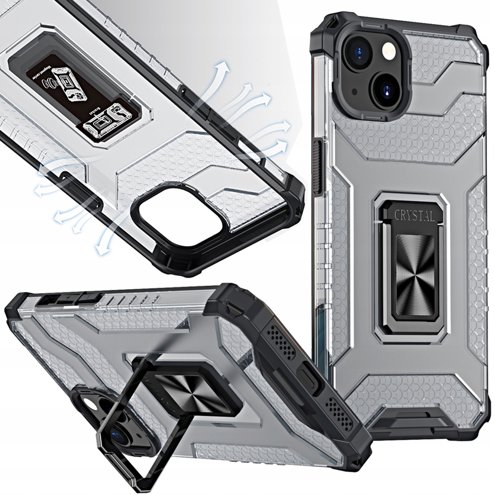 Crystal Ring Case – Gepanzerte Hybrid-schutzhülle Mit Magnethalterung Für Iphone 12 Mini, Schwarz