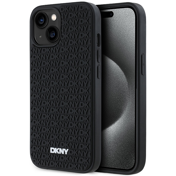 Dkny Dkhcp15m3drpwk Iphone 15 Plus 6,7" Schwarze/schwarze Hartschalen-schutzhülle Mit 3d-gummimuster
