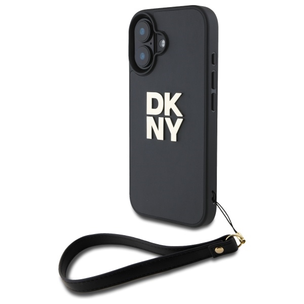Dkny Dkhcp16spbswsk Iphone 16 6,1" Schwarze/schwarze Hartschalen-schutzhülle Mit Handschlaufe Und Standardlogo
