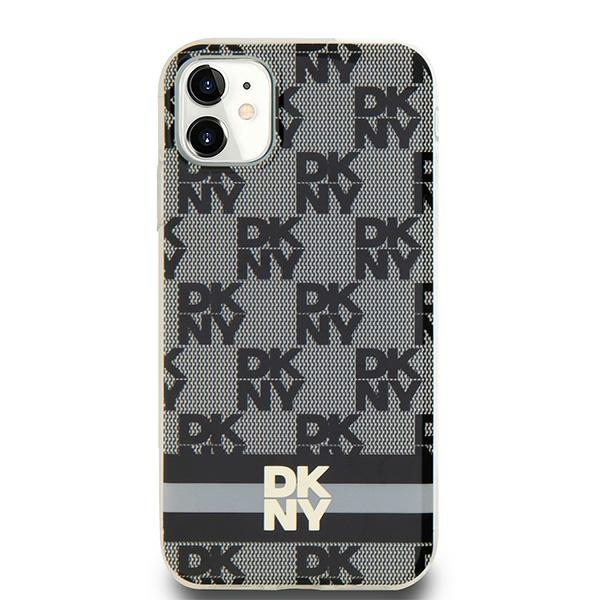 Dkny Dkhmn61hcptsk Iphone 11 / Xr 6,1" Schwarze Hartschalen-schutzhülle Mit Iml-karomuster Und Bedruckten Streifen, Magsafe