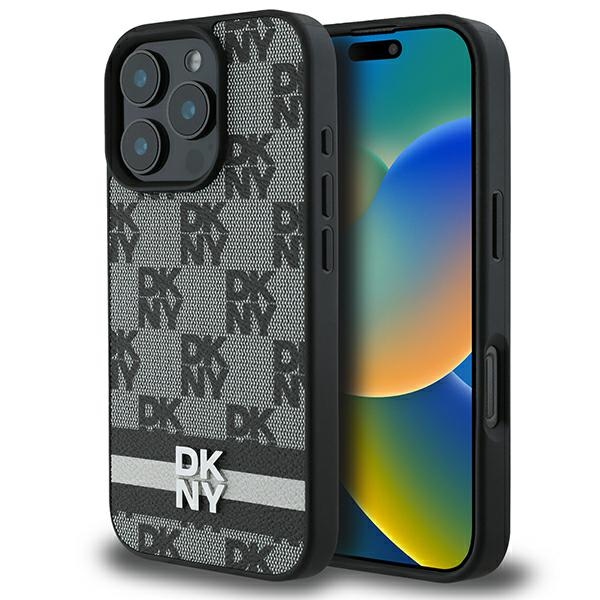 Dkny Dkhcp16lpcptssk Iphone 16 Pro 6,3" Schwarze/schwarze Hartschalen-hülle Mit Karomuster Und Streifen