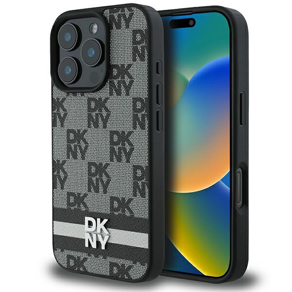 Dkny Dkhcp16xpcptssk Iphone 16 Pro Max 6,9" Schwarze/schwarze Hartschalen-hülle Mit Karomuster Und Streifen