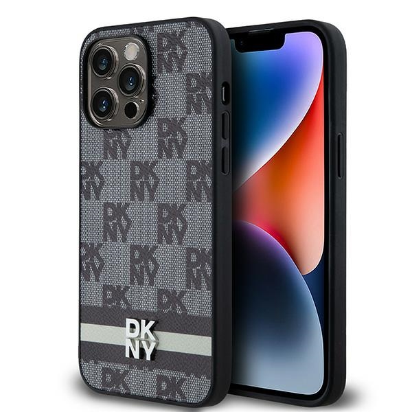 Dkny Dkhcp14xpcptssk Iphone 14 Pro Max 6,7" Schwarze/schwarze Hartschalen-lederhülle Mit Karomuster Und Streifen