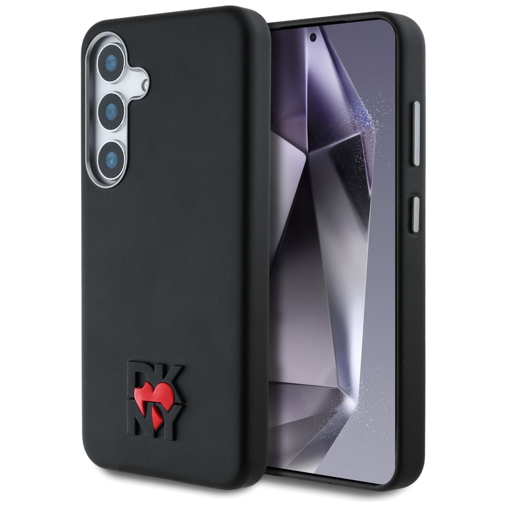 Dkny Lederhülle „heart Of Ny“ Für Samsung Galaxy S25, Schwarz