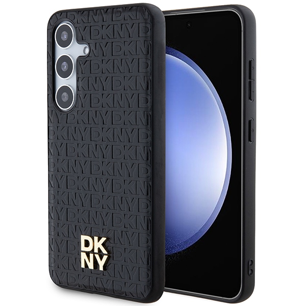 Dkny Dkhms24mpshrpsk S24+ S926 Schwarz/schwarzes Hartschalenetui Mit Ledermuster, Metalllogo Und Magsafe
