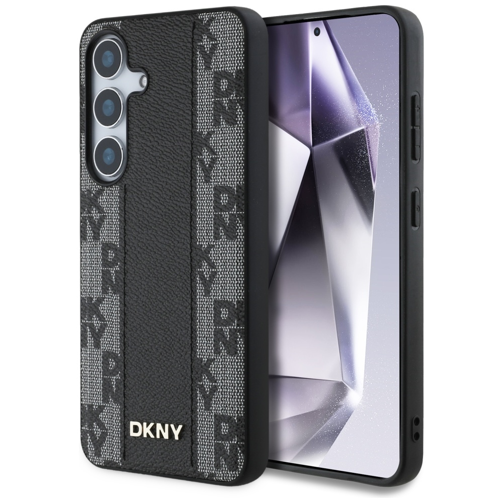 Dkny Lederhülle Mit Karomuster Und Magsafe-funktion Für Samsung Galaxy S25, Schwarz
