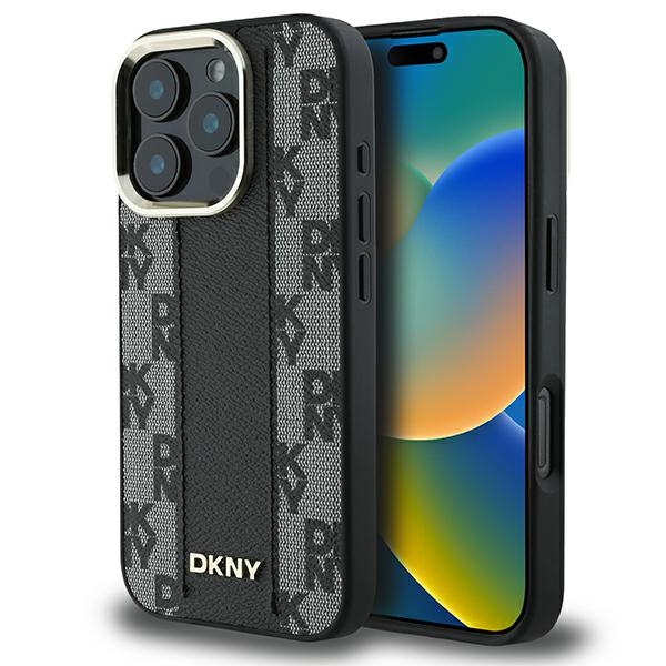 Dkny Dkhmp16lpcpvslk Iphone 16 Pro 6,3" Schwarze Hartschalen-schutzhülle Mit Karomuster Und Magsafe-anschluss