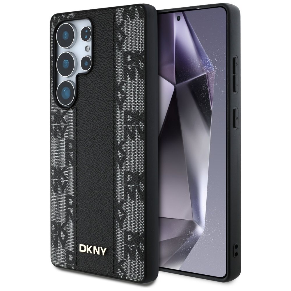 Dkny Lederhülle Mit Karomuster Und Magsafe-funktion Für Samsung Galaxy S25 Ultra, Schwarz
