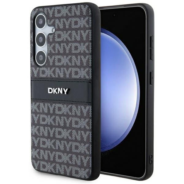 Dkny Dkhcs24mprthslk S24+ S926 Schwarzes/schwarzes Hartschalenetui Aus Leder Mit Mono-streifen Und Metalllogo