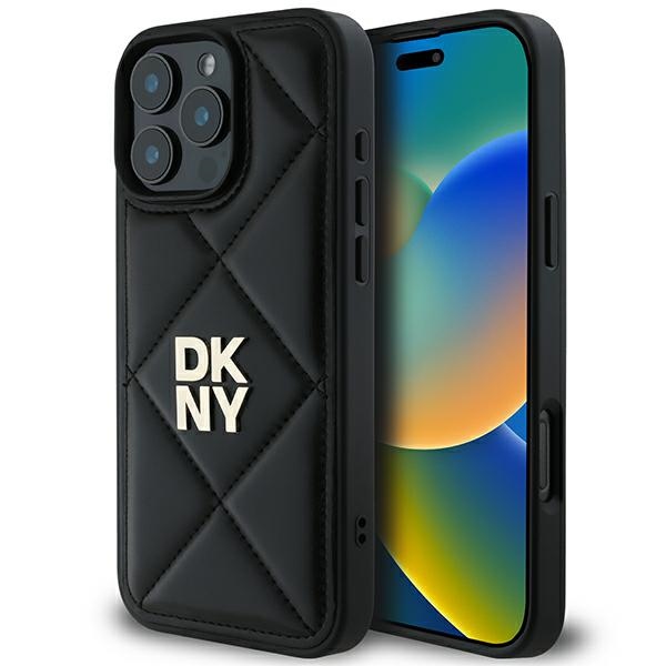 Dkny Dkhcp16lpqdslk Iphone 16 Pro 6,3" Schwarz/schwarz Gestepptes Stack-logo