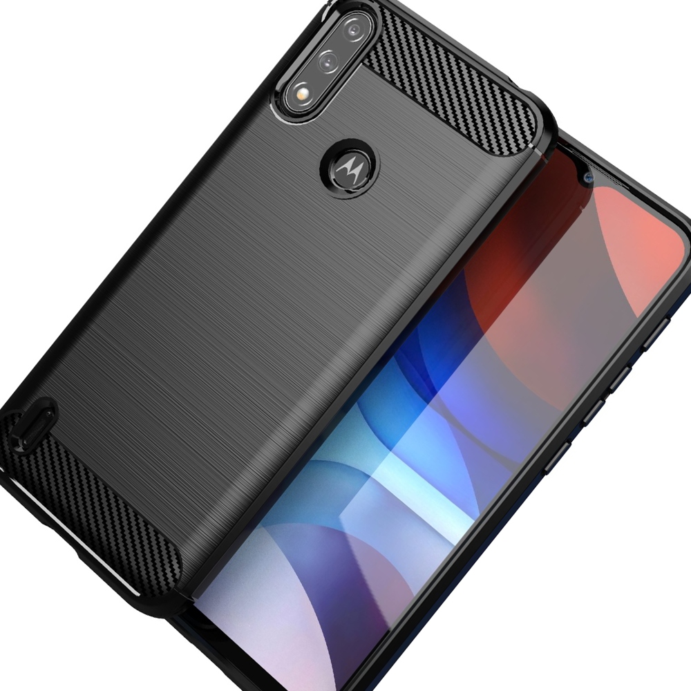 Flexible Schutzhülle Aus Carbon Für Motorola Moto E7i Power, Schwarz