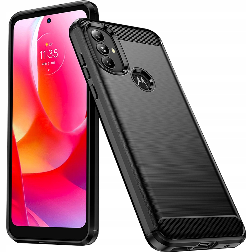Carbon Case Flexible Schutzhülle Für Motorola Moto G Power 2022, Schwarz